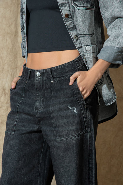 V07276 JEAN 1 BOTON DELUXE (PALAZZO HOLGADO)