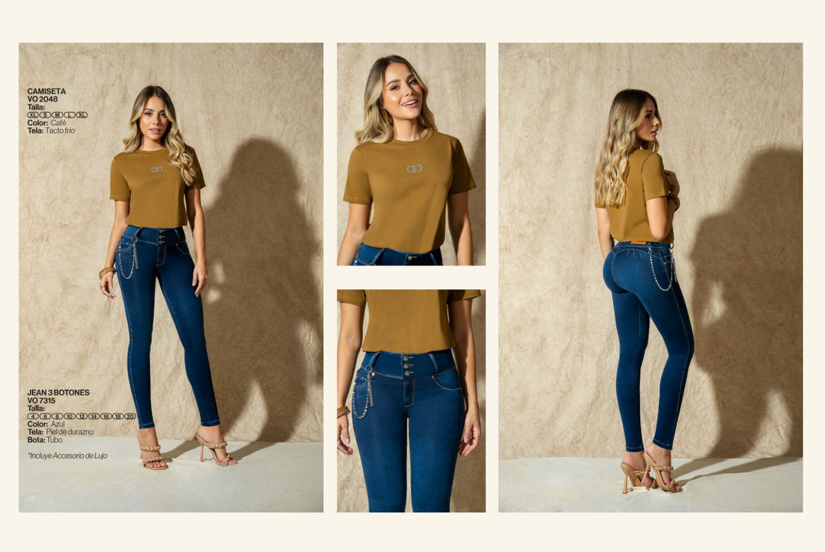 V07315 JEAN 3 BOTONES DELUXE (TALLA EXACTA)